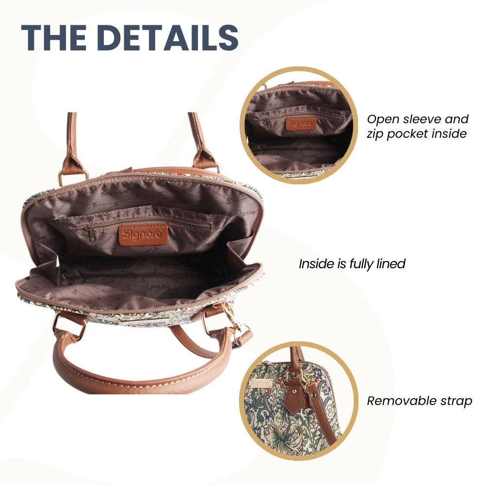 SignareArt - Wholesale Top Handle Bag - Women's - CONV-GLILY | William Morris Golden Lily Convertible Top Handle Purse Handbag3