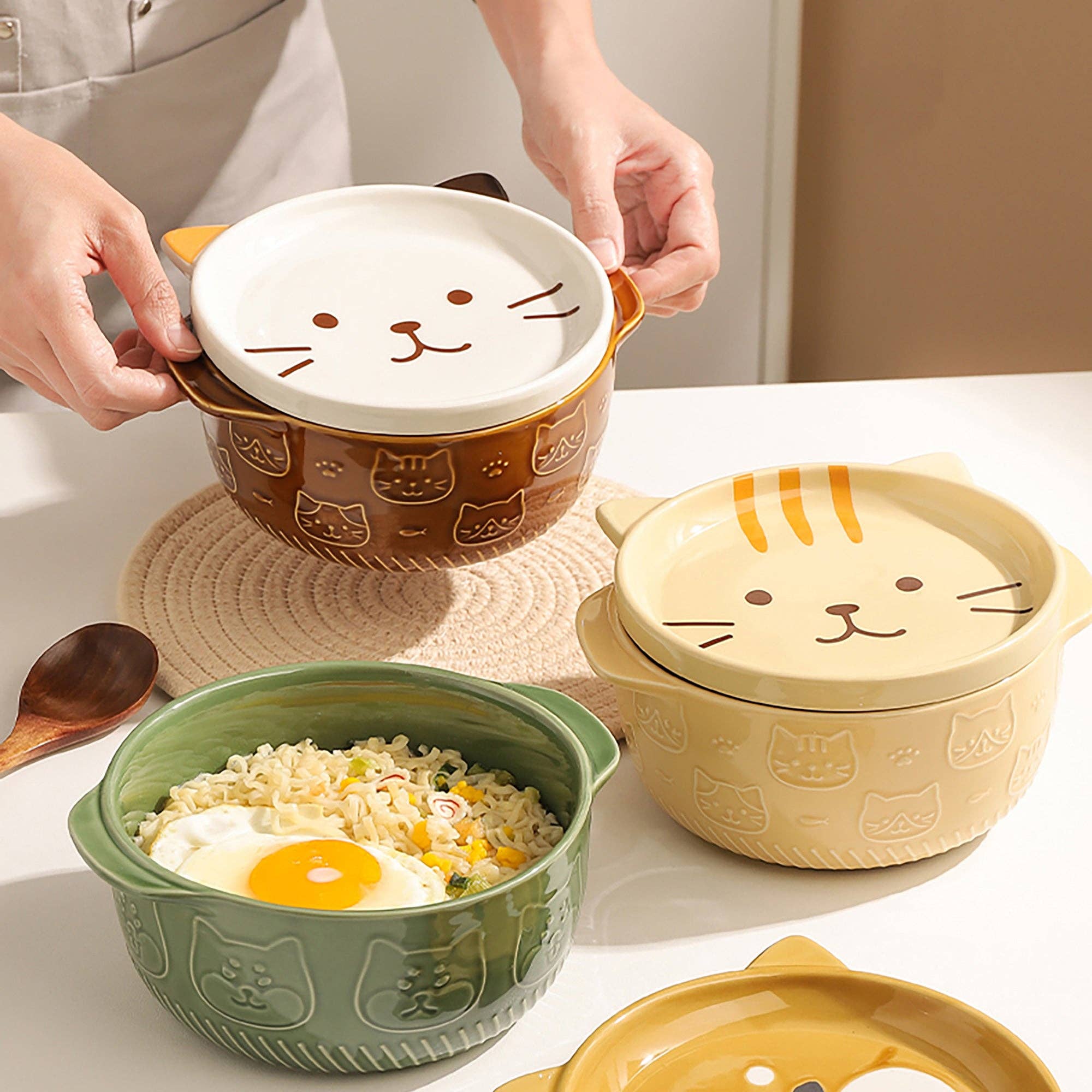 MinoCraft - Vendita all'ingrosso Ciotola - Adorabili ciotole per ramen con disegni di Shiba Inu e gatti9