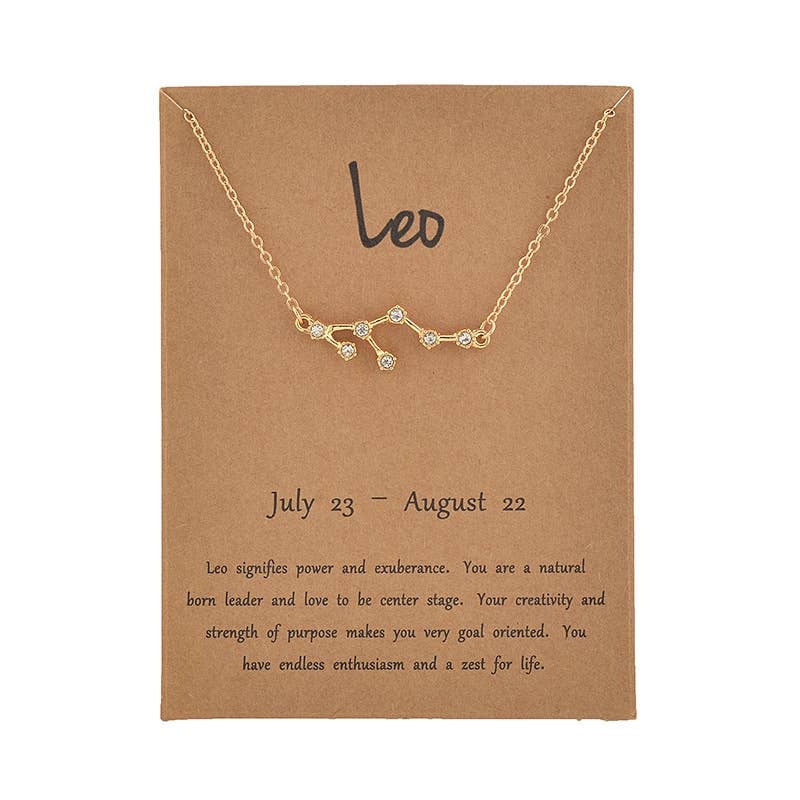 Gemscape UK - Wholesale Pendant/Charm Necklace - Zodiac Constellation Necklace - Gold with Crystals3