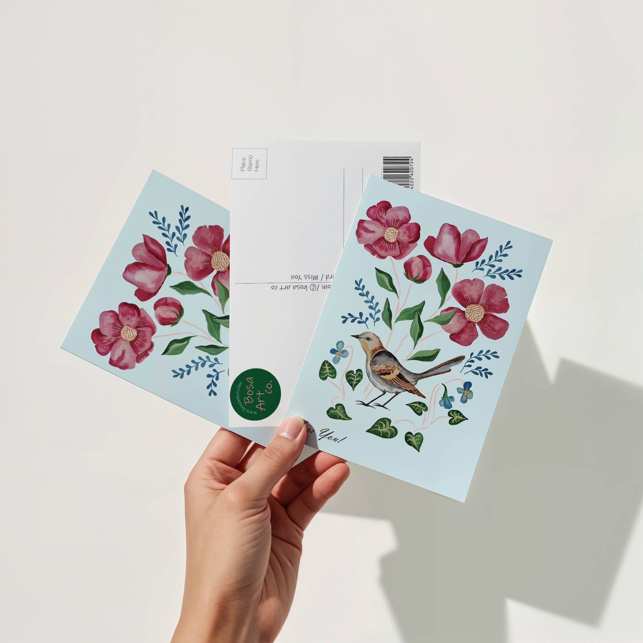 Bosa Art Co - Wholesale Postcard - Postcards of Australia - Miss you - Garden Bird0