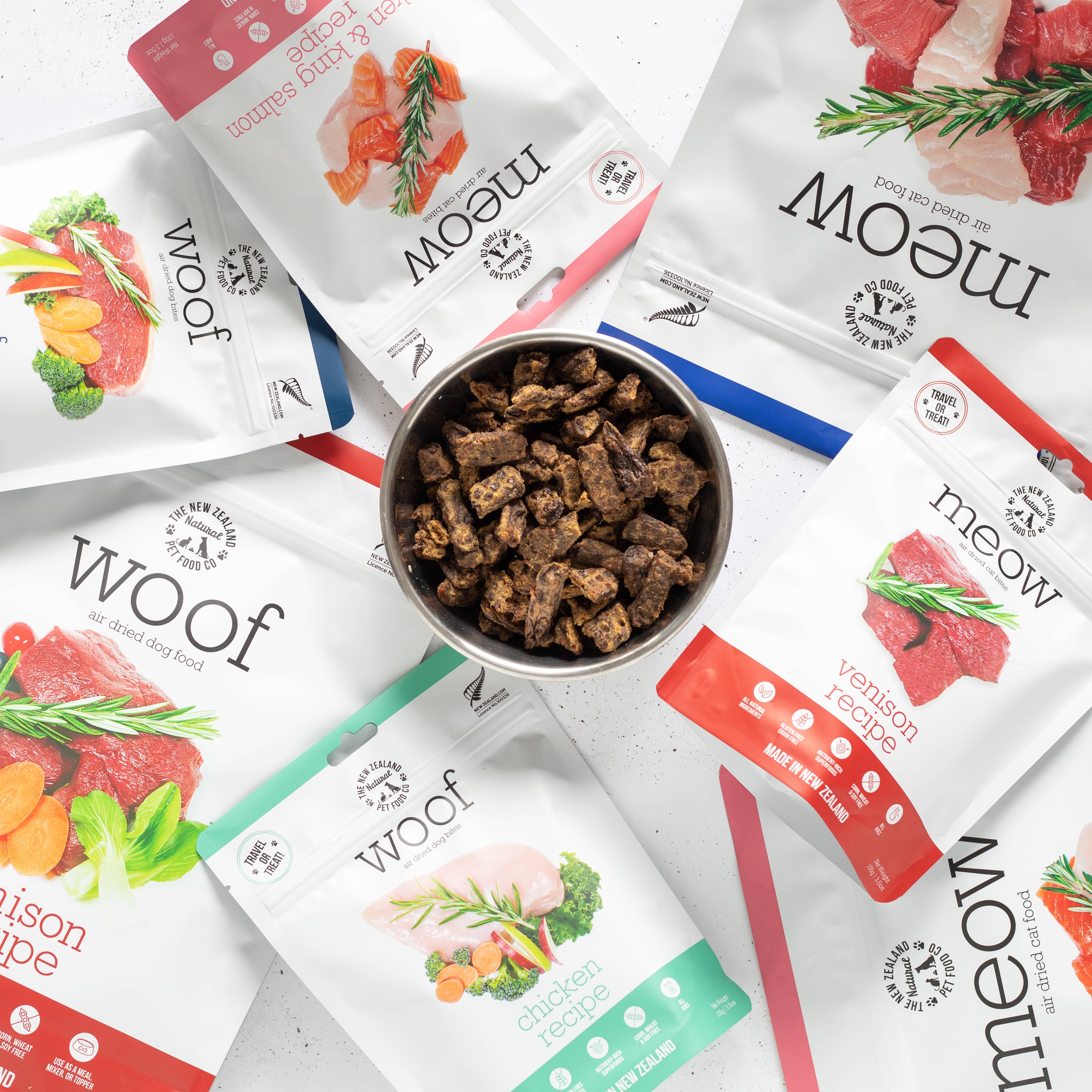 The New Zealand Natural Pet Food Co - Wholesale Pet Food - Dog - Woof Venison Air Dried Dog Food 3.5oz | 26.5oz3