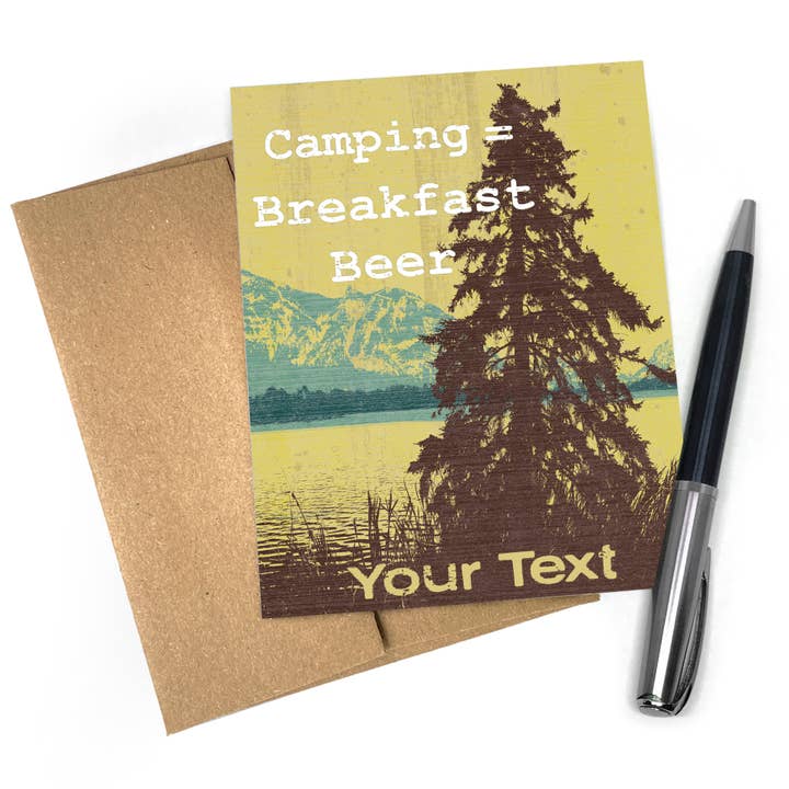Stationair | Aangepaste Camping Bier Wenskaarten voor wholesale door Two Little Fruits