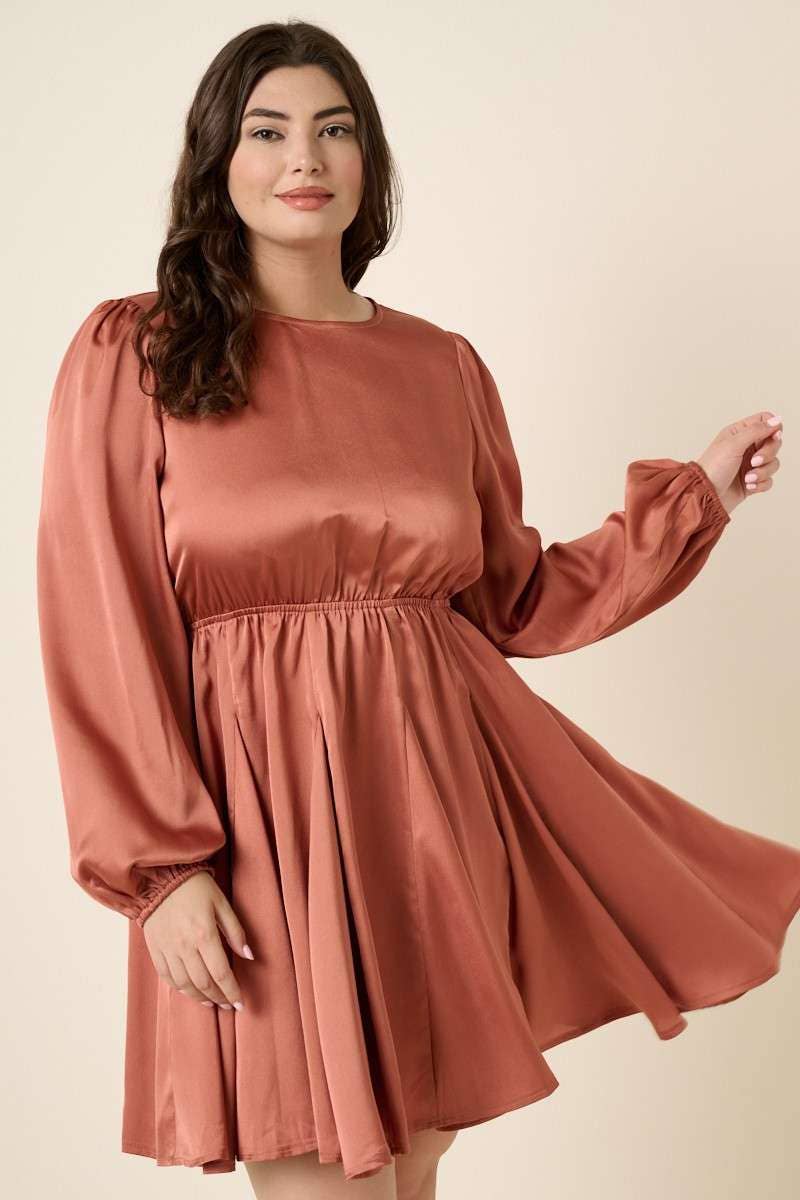 mittoshop - Wholesale Dress - Women's - PLUS SATIN CUT OUT BACK DETAIL MINI DRESS13