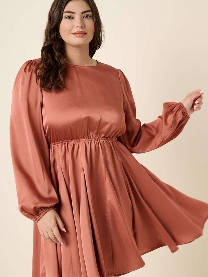 mittoshop - Wholesale Dress - Women's - PLUS SATIN CUT OUT BACK DETAIL MINI DRESS13