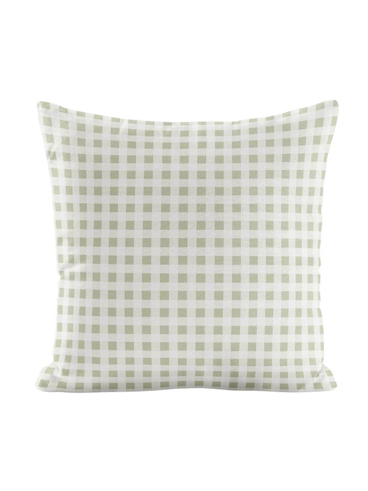 Designer Pillow - Gingham Check in Green for wholesale by Heirloomed Collection