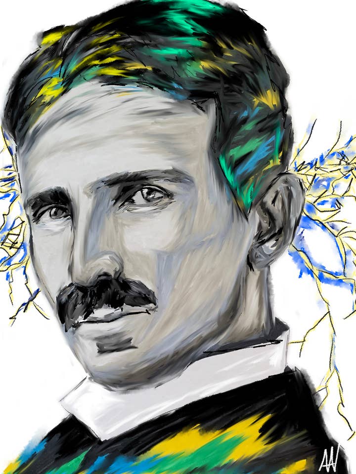 Nikola Tesla Archetype Print for wholesale by Third Wolf Designs