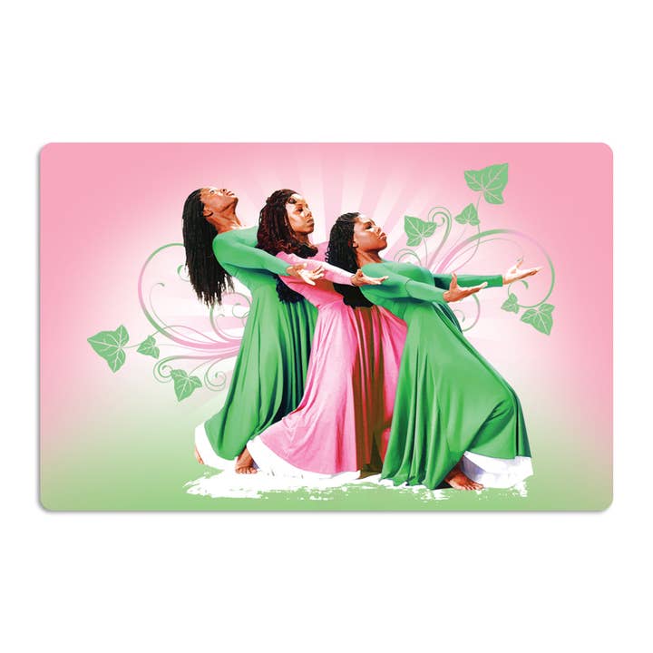 M195 Praise Dancers in Pink/Green Embossed Magnet for wholesale by African American Expressions