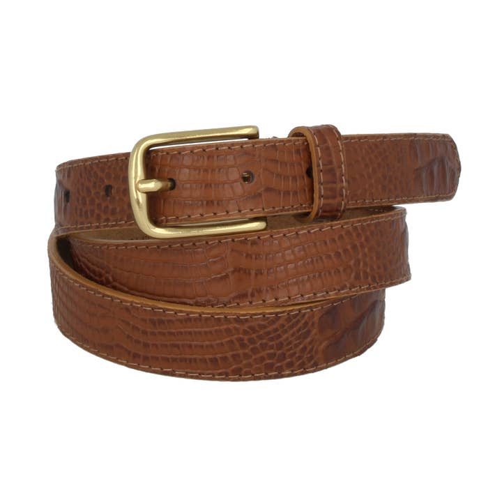 Cocco Opaco Cognac brown leather women's belt for wholesale by MGM Design e.K.