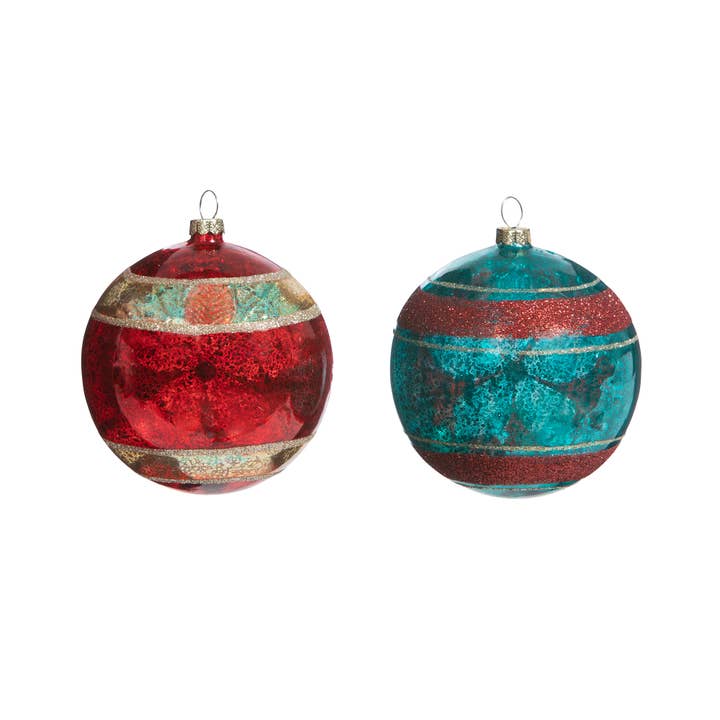 Park Hill Collection - Wholesale Ornament Set - Park Hill Collection Vintage Pattern Reflector Ball Ornament