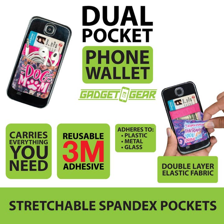 Novelty Brands - Wholesale Phone Wallet - Unisex - Phone Wallet Dual Pocket Spandex Assortment- 12/Display4