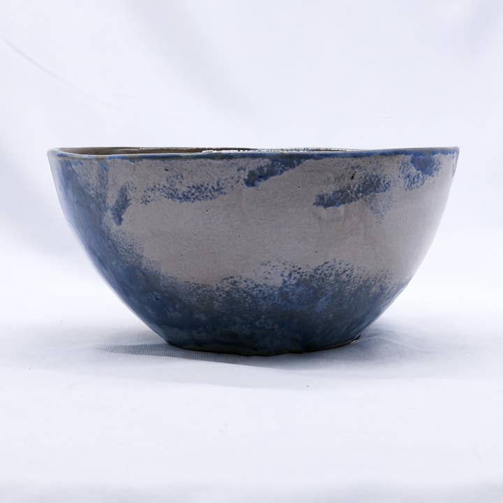 Large Stone Reef Blue Handmade Ceramic Stoneware Dinner Bowl for wholesale by Ribera Handmade Ceramics
