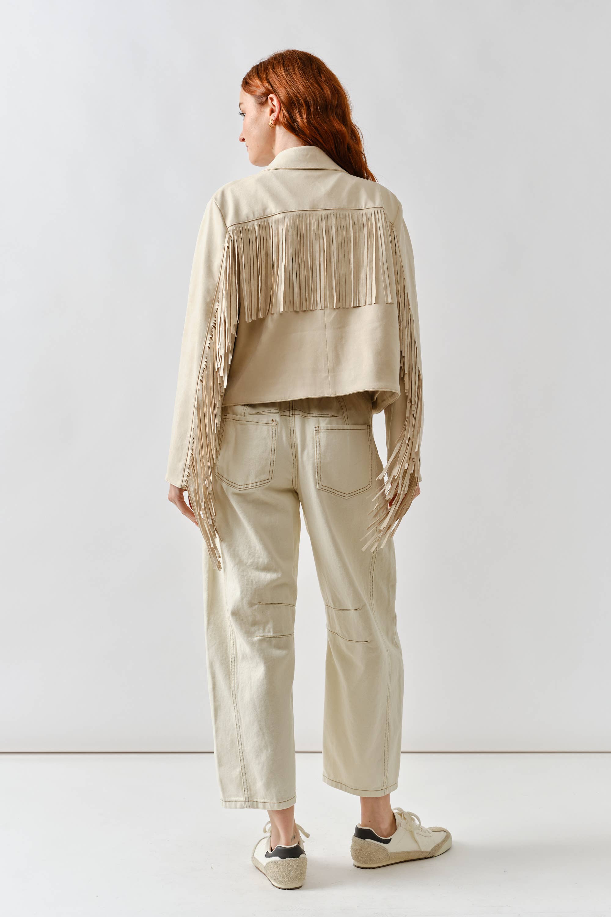 Aaron & Amber - Wholesale Leather Jacket - Women's - MAJ3277 FAUX SUEDE FRINGE JACKET26