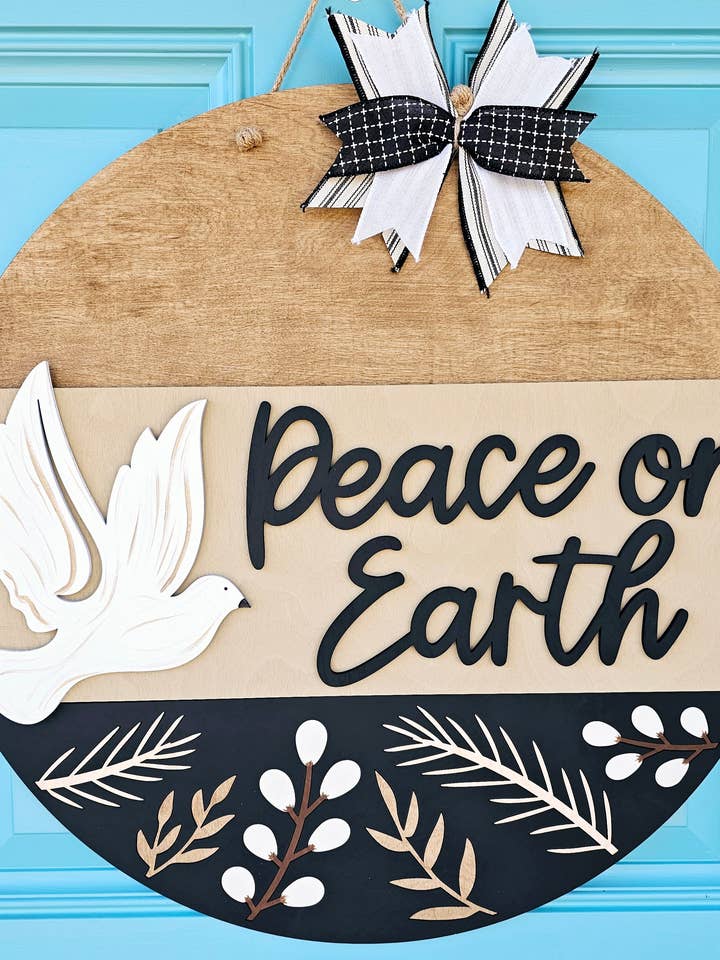 DIY Peace On Earth Door Hanger for wholesale by Teal Moon Creations