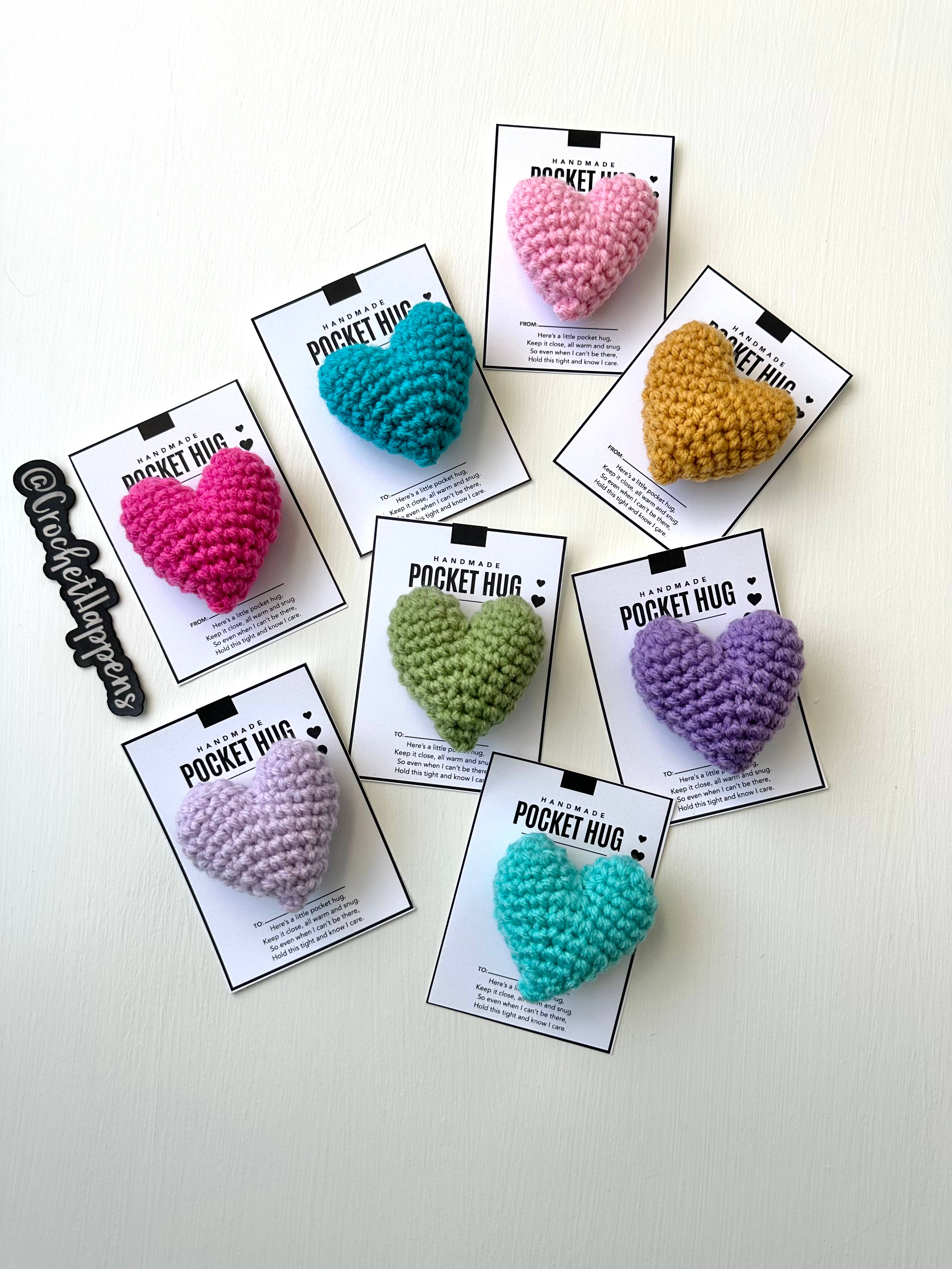 Crochet Happens - Wholesale Keepsake Coin/Token - Pocket Hugs - Set of 8 - Made to Order3