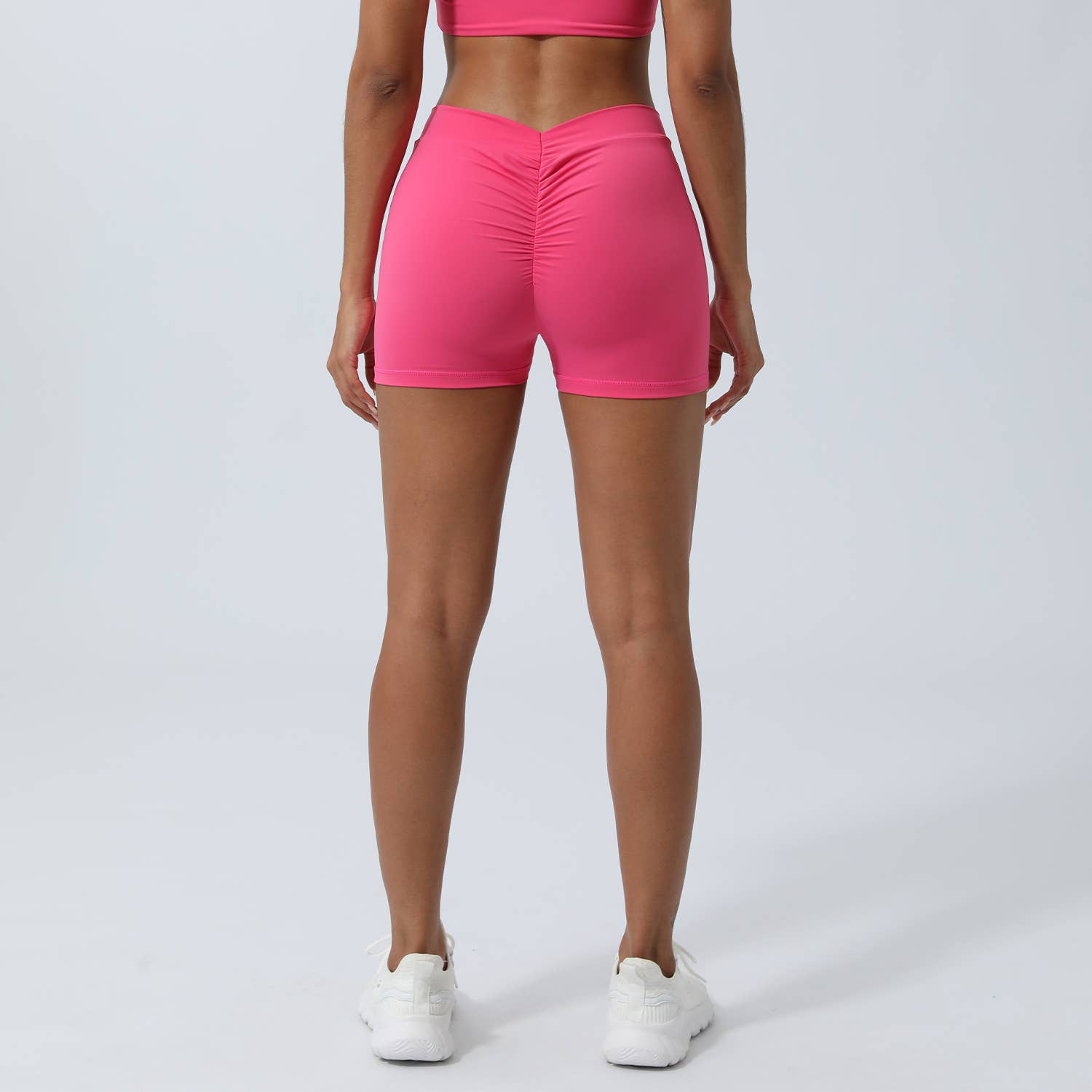 Sodalemon - Wholesale Athletic Shorts - Women's - Women V-Cross Waist Butt Lifting Yoga Shorts8