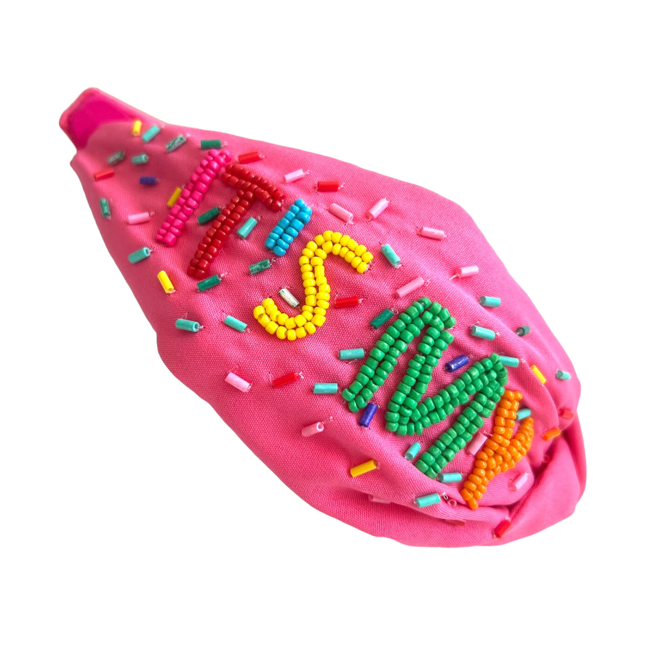 Mavi Bandz - Wholesale Fashion Headband - Women's - Happy Birthday Girl Pink Spring Knot Headband Hand Beaded1