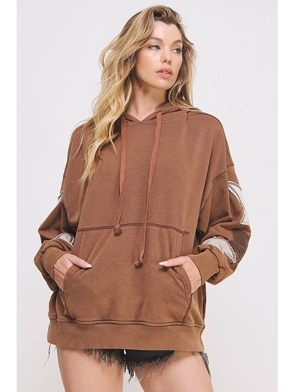 JADE BY JANE - Wholesale Hoodie - Women's - MINERAL WASHED LONG SLEEVE STAR PATCHED HOODIE2