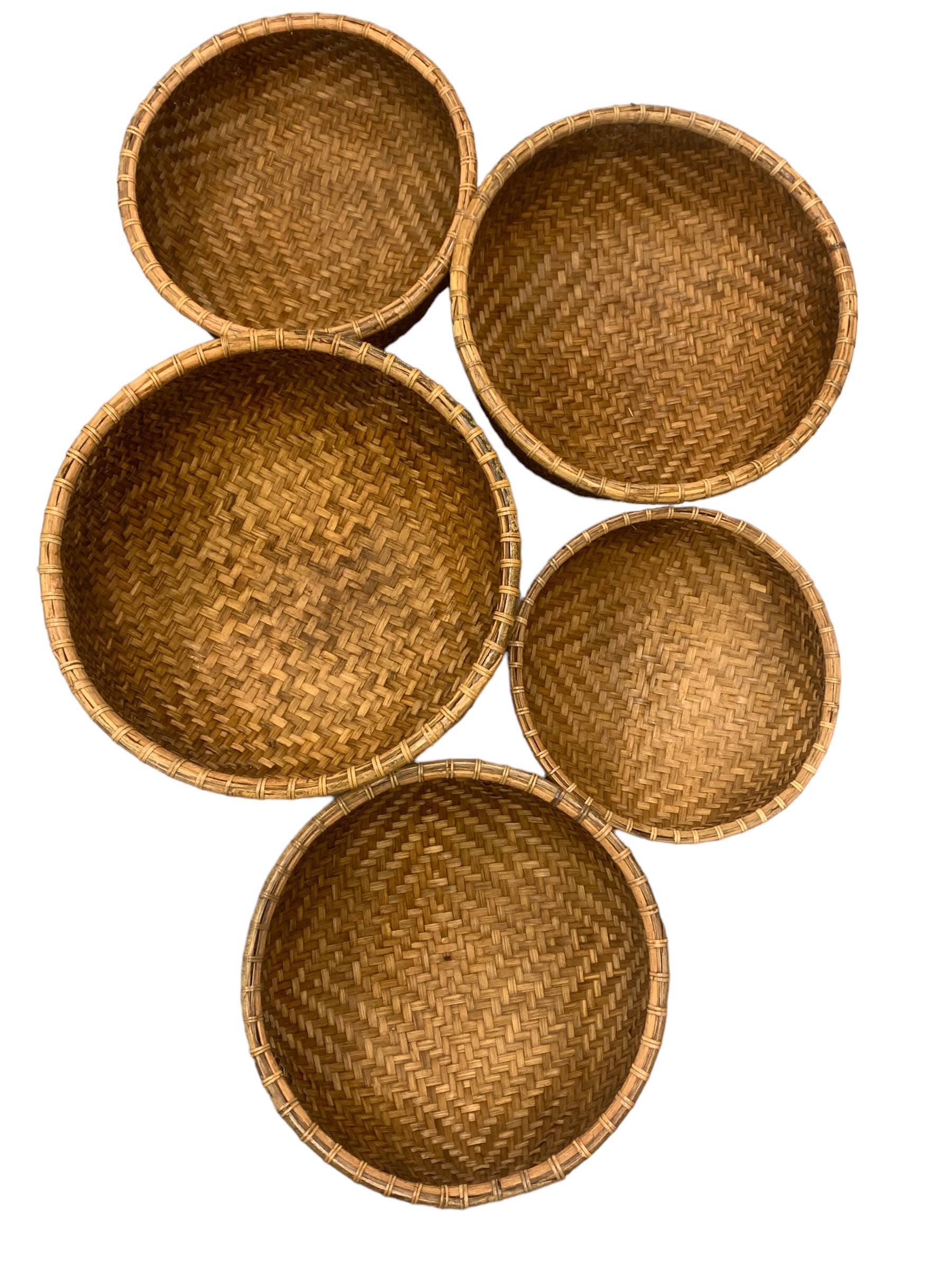 Asia West - Wholesale Basket - Baskets-Nesting Set of 5 (14"w to 19"w)3