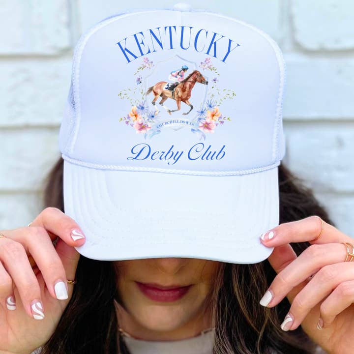 Gia Gifts Boutique - Wholesale Trucker Hat - Women's - Kentucky Derby Club Trucker Hat | Coquette | Preppy0