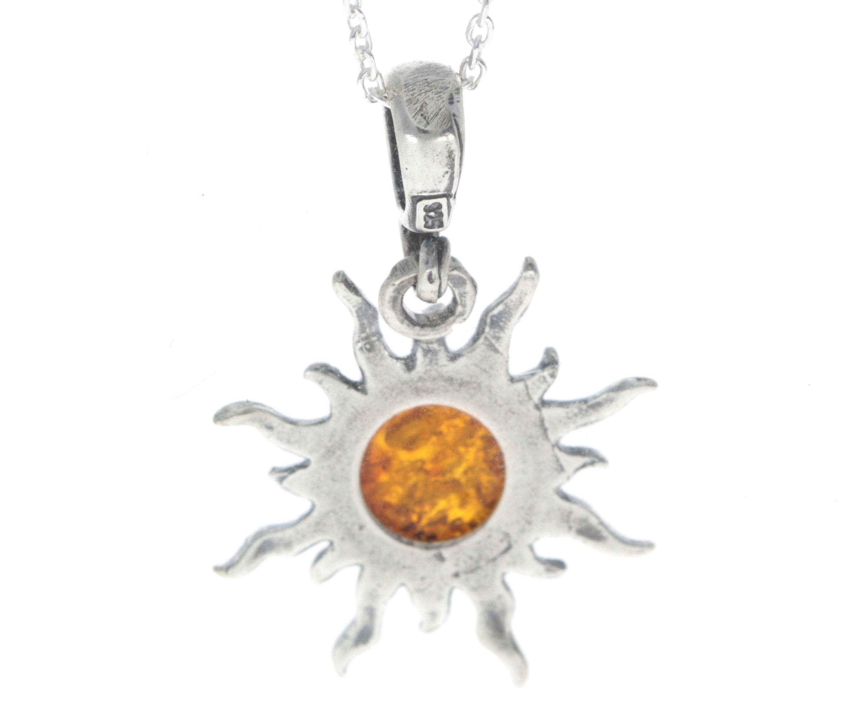 SilverAmber Jewellery - Venta al por mayor Abalorios/colgantes individuales - Colgante de sol de plata de ley 925 con ámbar báltico, 17643
