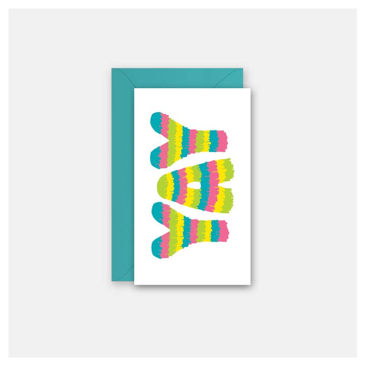 Rock Scissor Paper - Wholesale Everyday Greeting Card - Yay Piñata Letters- Gift Enclosure Card