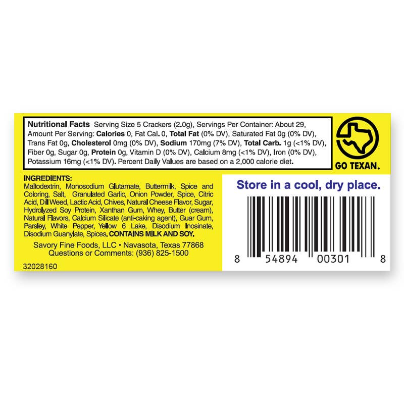 Savory Fine Foods LLC - Wholesale Crackers - Savory Party Cracker Seasoning - Garden Dill (25 count)2