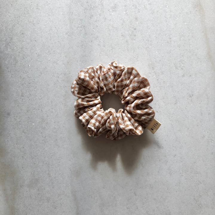 Billy Bamboo – Großhandel Haargummi – Damen – MINI-GINGHAM-HAARGUMMI - neutral