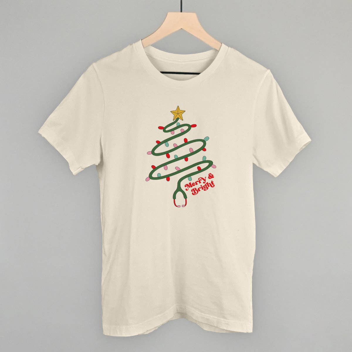 Ivy + Cloth - Wholesale Screen Printed T-Shirt - Women's - Merry & Bright Stethoscope1