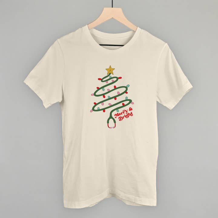 Ivy + Cloth - Wholesale Screen Printed T-Shirt - Women's - Merry & Bright Stethoscope1
