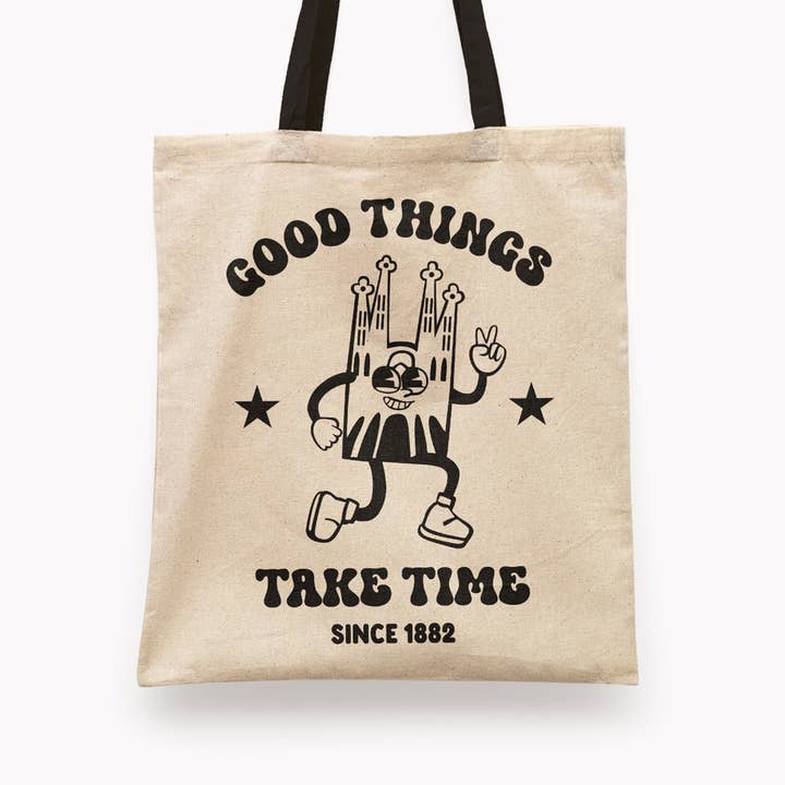 DesignPlace - Wholesale Tote Bag - Women's - Bolsa de tela "Las cosas buenas toman tiempo"1