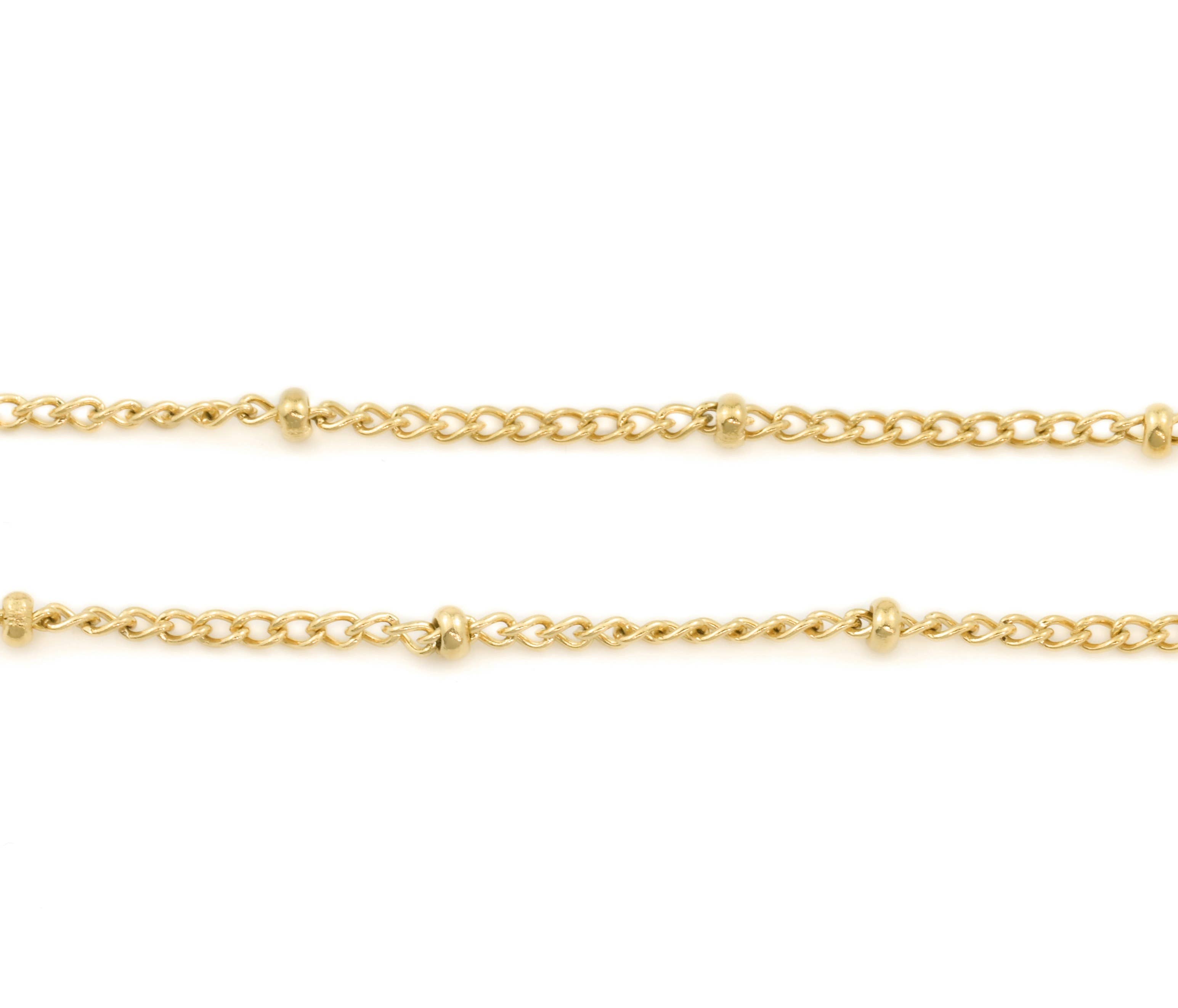 Blueyejewelry - Vente Collier de perles - Collier Curb Satellite - Collier à chaîne en or 18 carats0