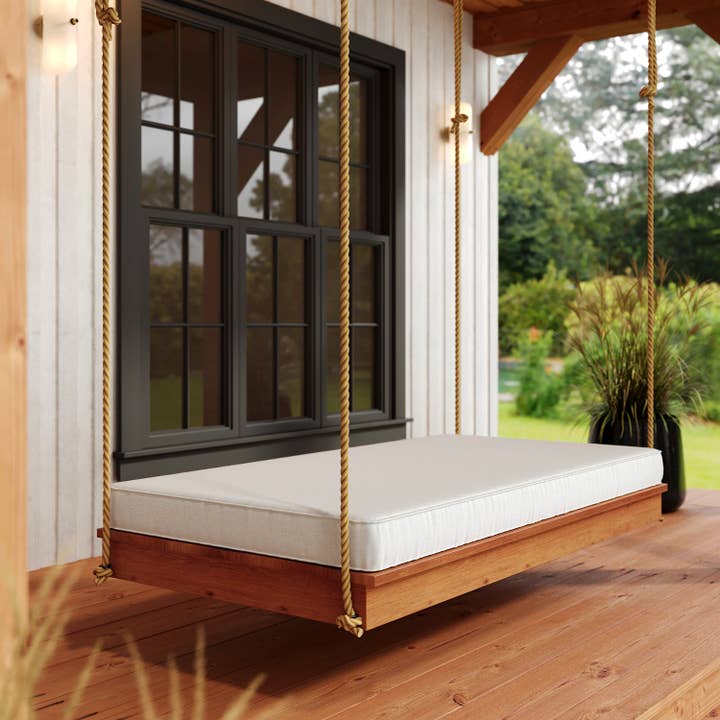Keystone Amish Co. Laguna Twin Red Cedar Daybed Swing With Ropes for wholesale by The Porch Swing Company