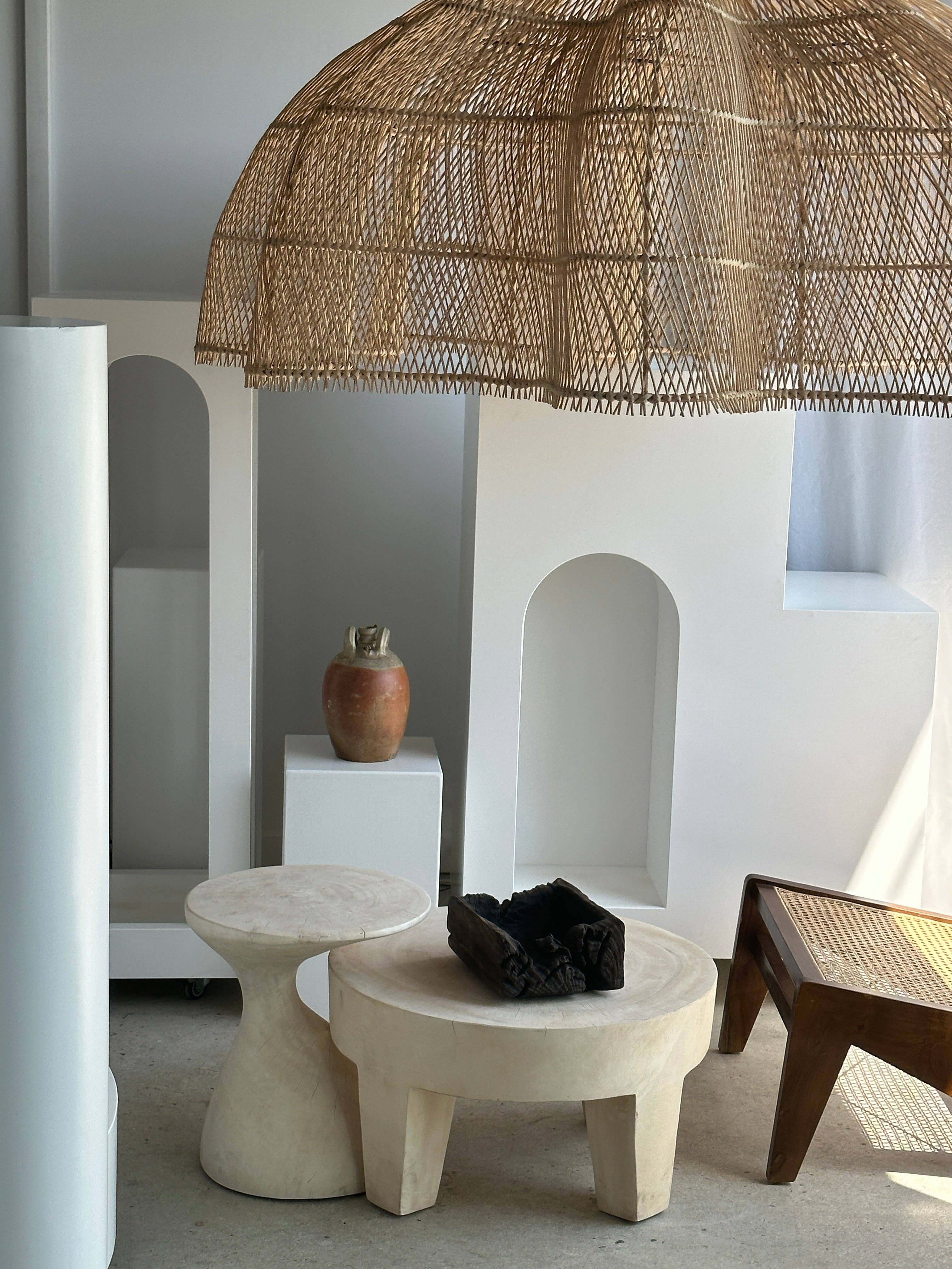 Office Objets - Wholesale Chandelier/Hanging Light - Immense rattan suspension in the shape of a flower, tulip, corolla H:1m; D:1m5096