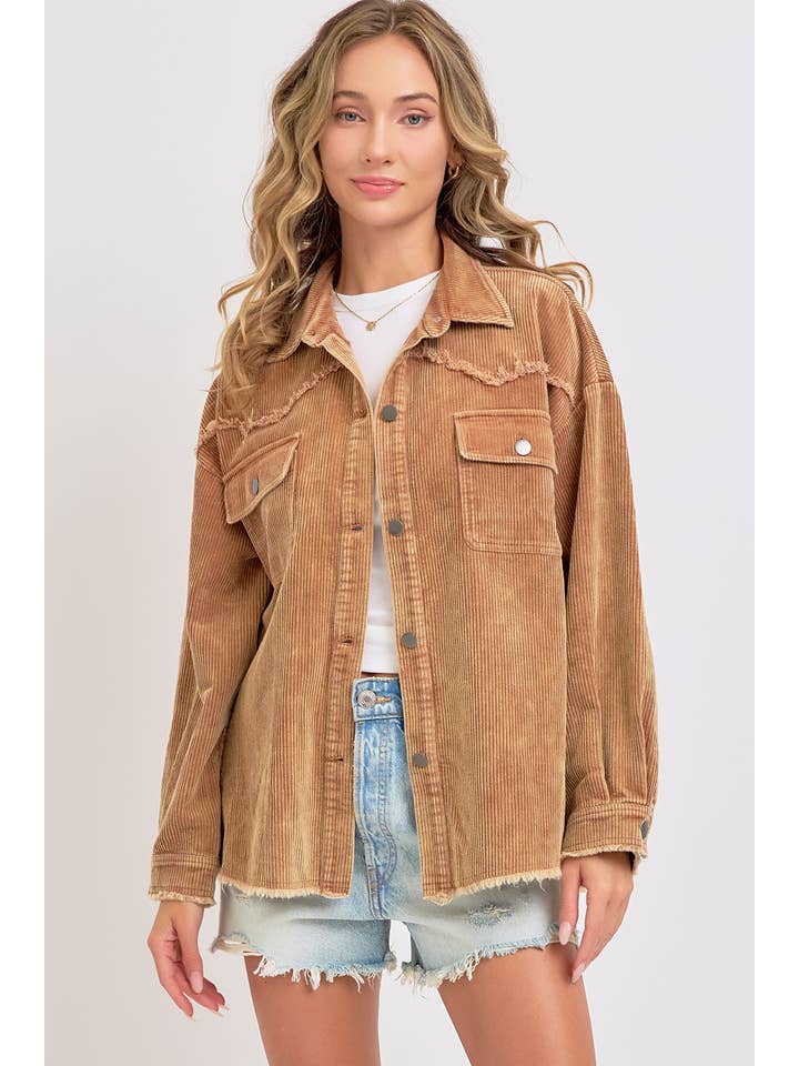 Sweet Lovely by Jen - Wholesale Shirt Jacket/Shacket - Women's - SHACKET MINERAL WASHED CORDUROY