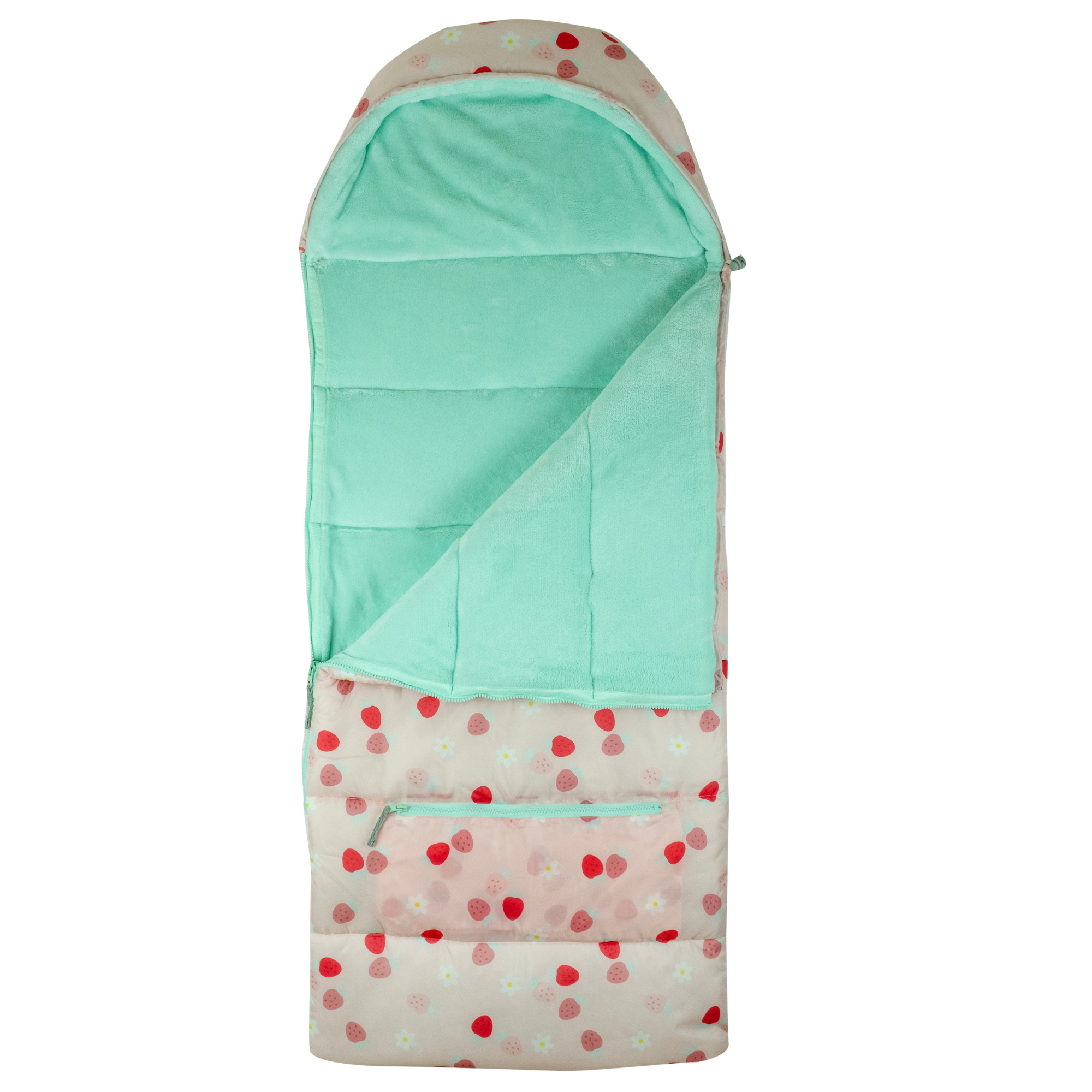 Mimish - Wholesale Sleeping Bag - Kids - Sleep-N-Pack: Packable Sleeping Bag, Little Kid 3-6 yrs - Strawberries & Daisies1