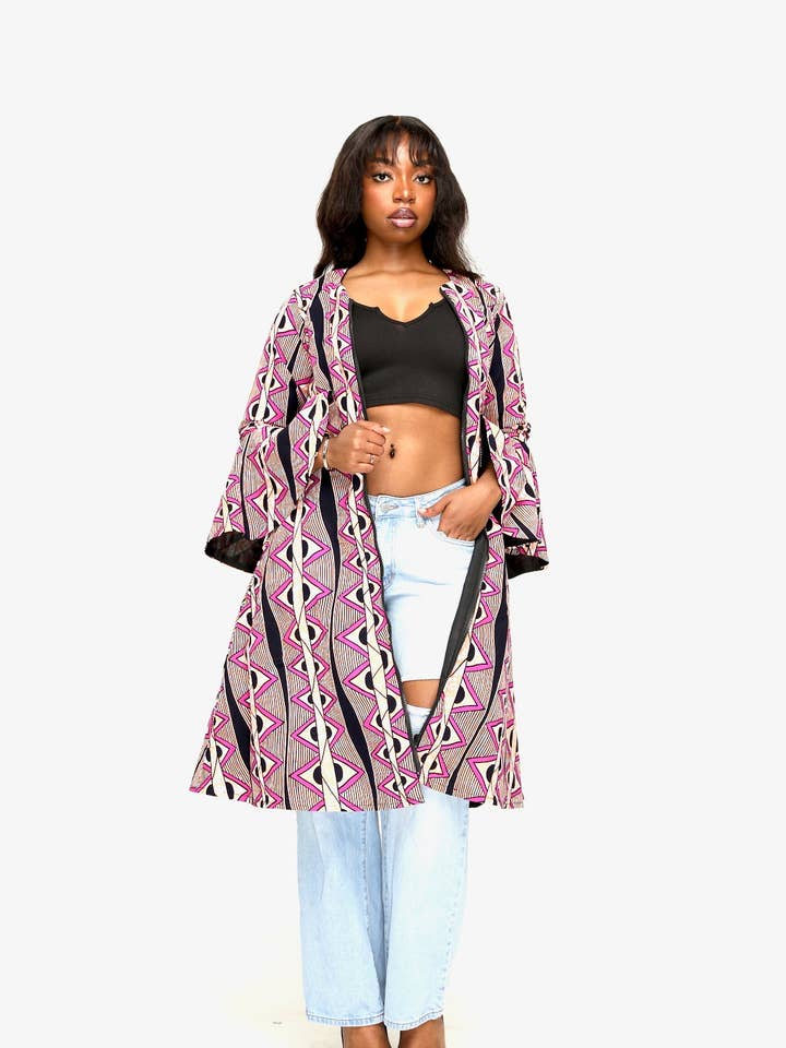 Amaka African Print Jacket Dress for wholesale by Ray Darten