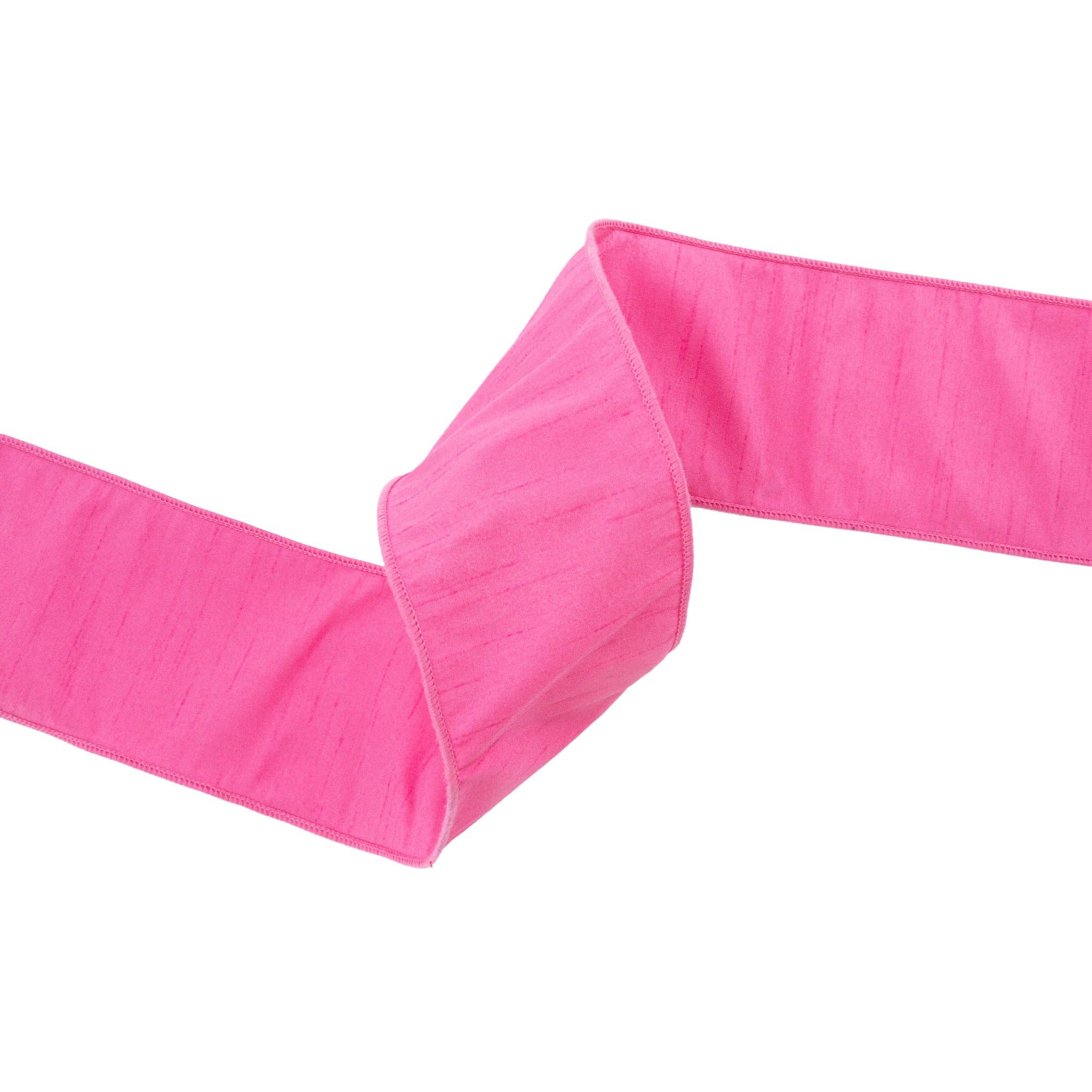 LA Ribbons Wholesale – Engroshandel Bånd – 4" Trådet Dupioni Bånd | Hot Pink | 10 Yard Rulle3