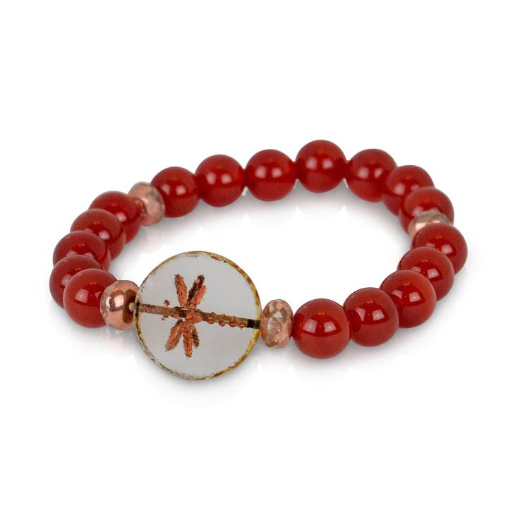 Carnelian Dragonfly Bracelet for wholesale by Sacred Celebrations