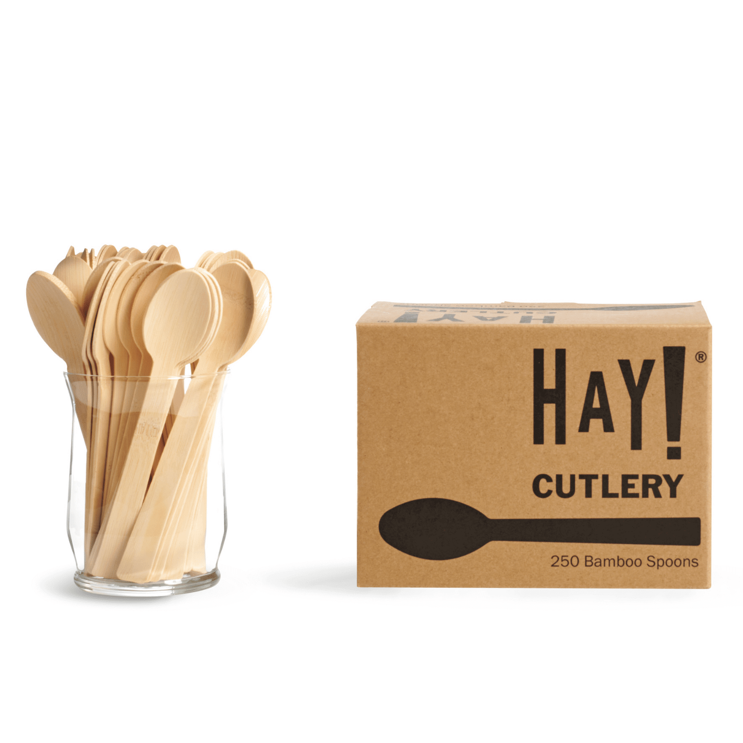 Hay Straws - Wholesale Assorted Cutlery Set - Unwrapped Bamboo Cutlery - Full Case 1500 pce2