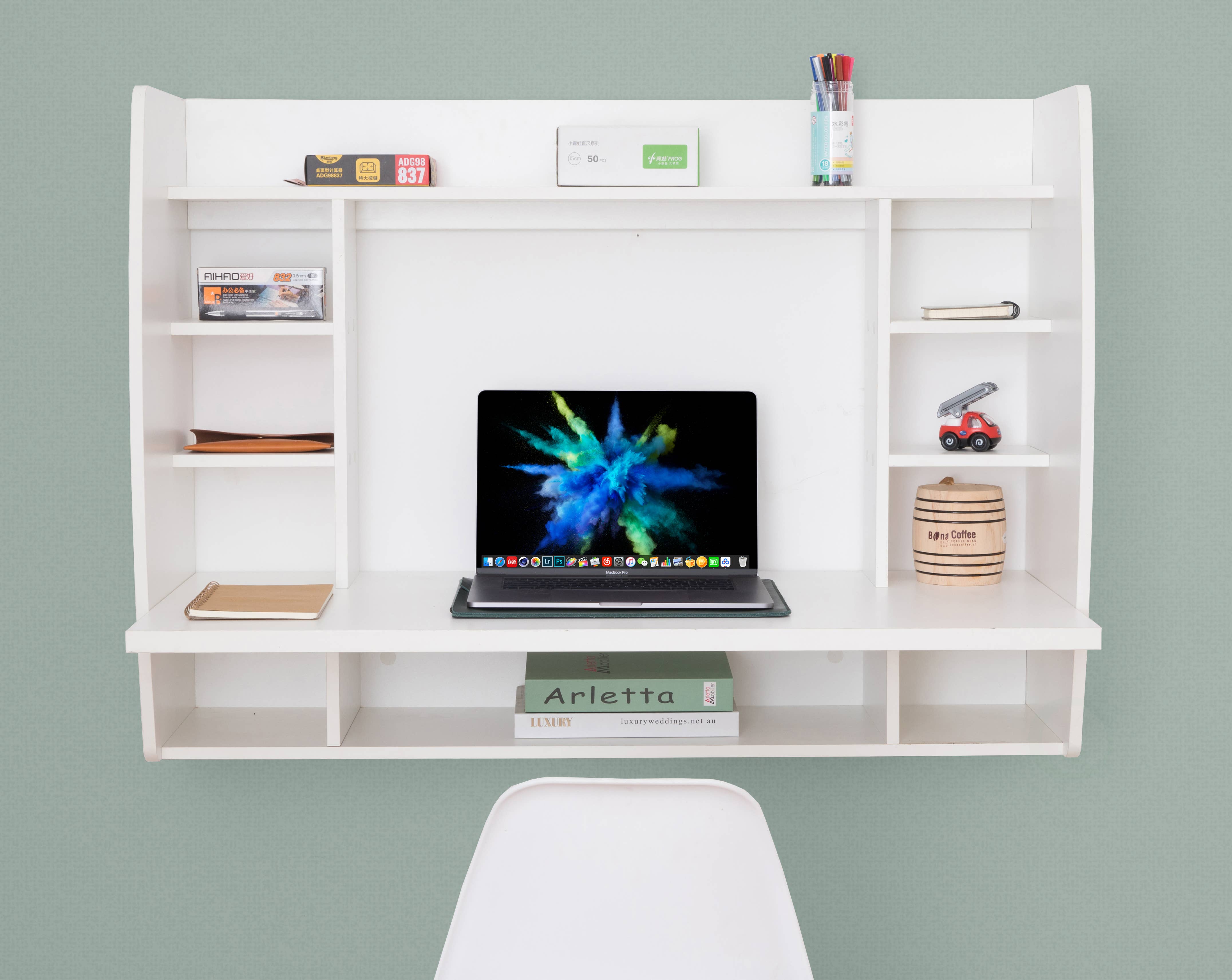 Quickway Imports - Wholesale Desk Organizer - Versatile Wall Mount Floating Computer Desk - Writing Table3