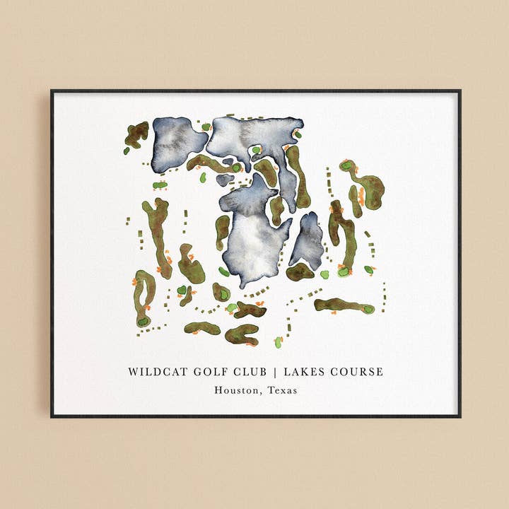 Wildcat Golf Club Print - Lakes Course for wholesale by ally aiken design