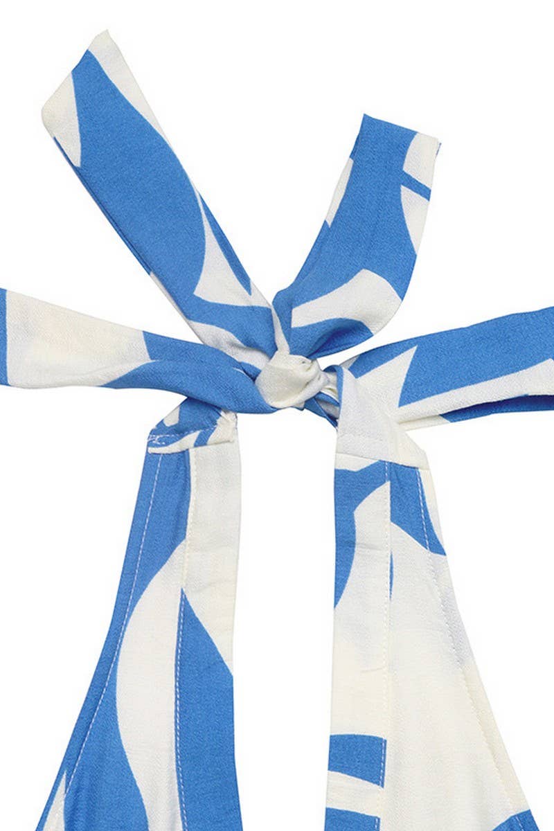 BLUE CWDMD6281_TROPICAL HALTER NECK SPLIT HEM BEACH DRESS for wholesale on Faire5