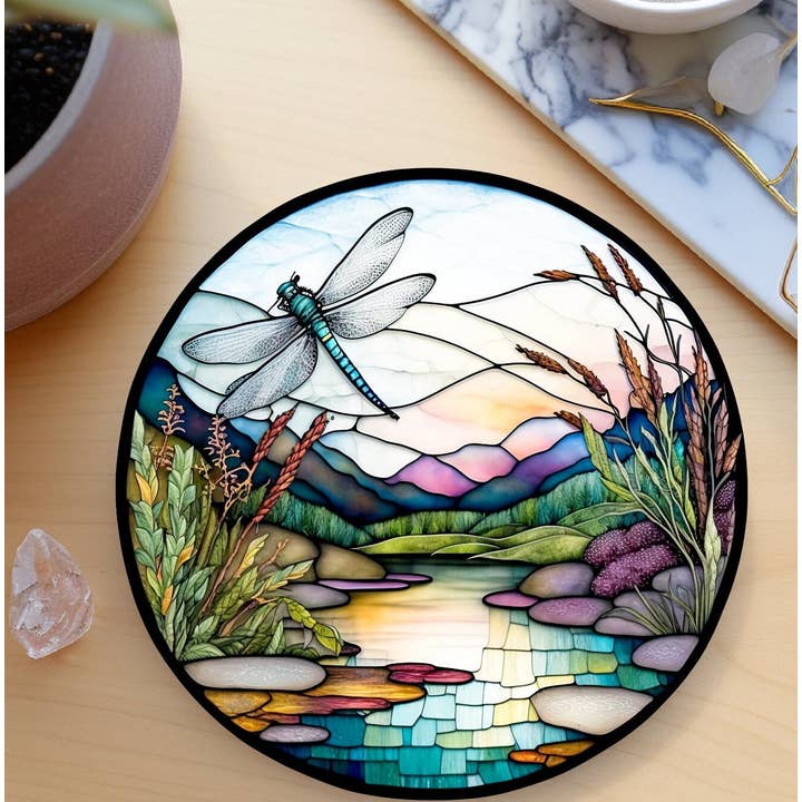 Fernville Creations - Wholesale Coasters - Dragonfly Ceramic Coaster: Tabletop Decor Piece5