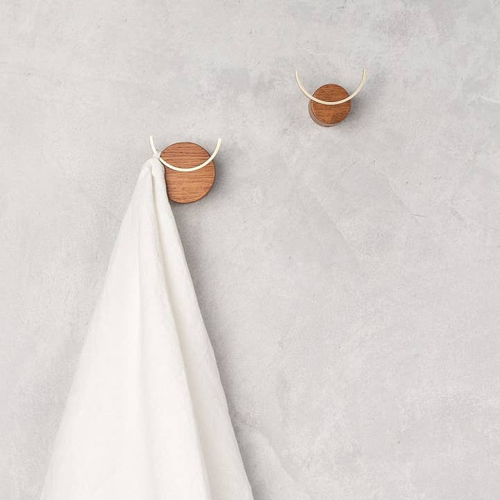 NAMUOS - Wholesale Wall Hook - Wooden wall hook DEER - Walnut, Brass, 2 sizes4