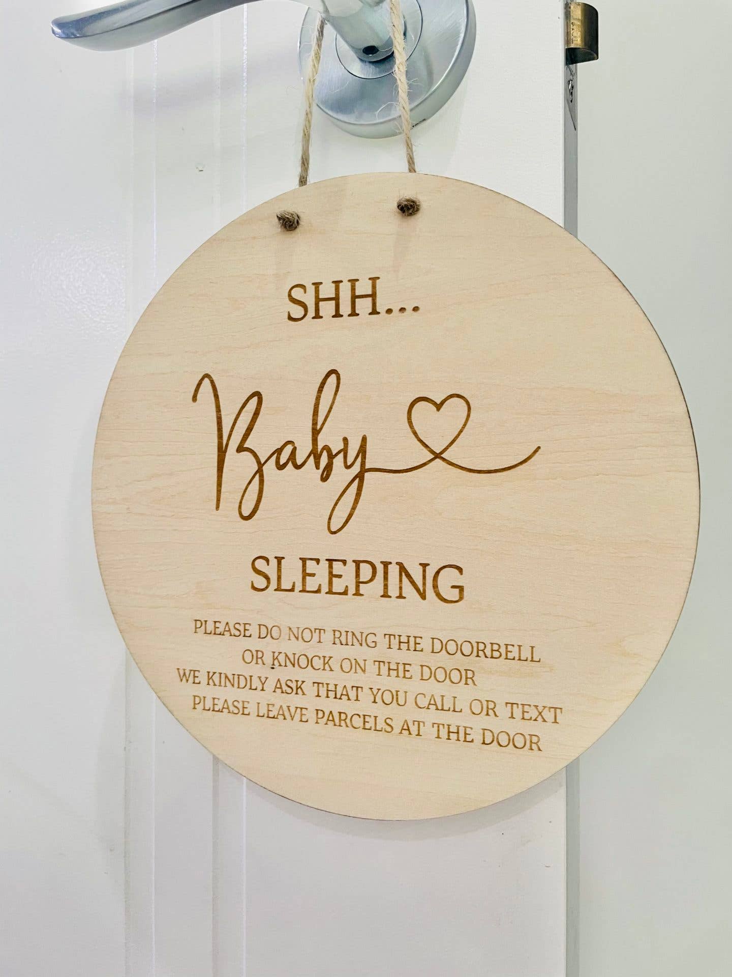 Timber Tinkers - Wholesale Sign - Shh... Baby Sleeping - Please do not knock2