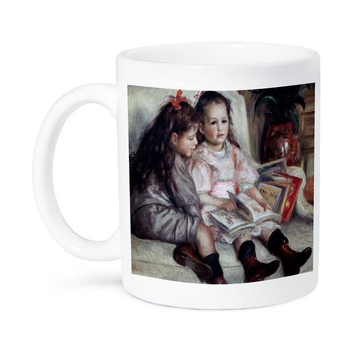 3dRose, Portræt af børn der læser, 1895 af Pierre Auguste Renoir, Krus for engroshandel hos 3dRose
