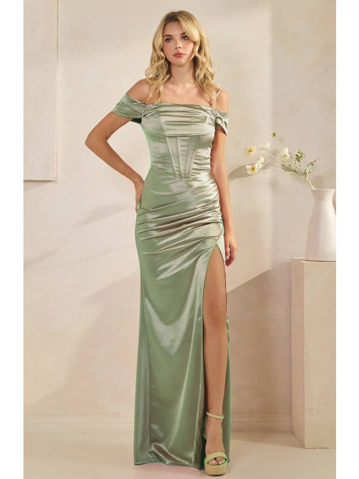 ILY From - Wholesale Dress - Women's - Elegant SATIN Corset Dress S#49786