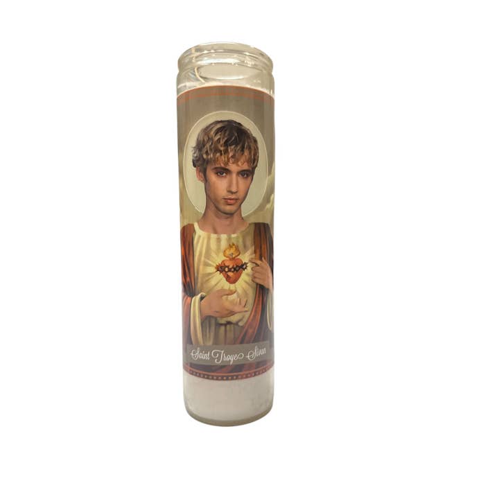 Troye Sivan Devotional Prayer Saint Candle for wholesale by The Luminary and Co.