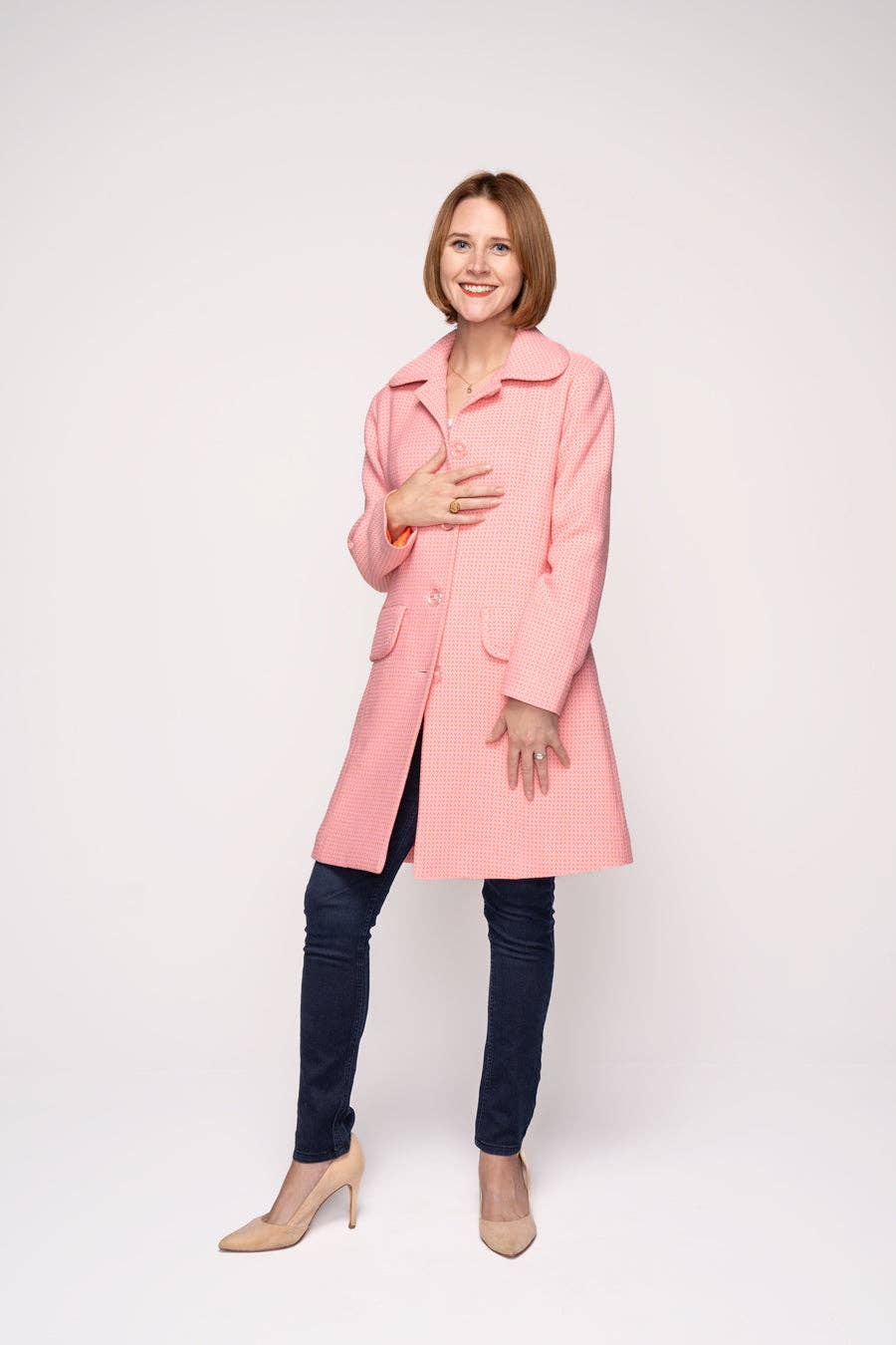 Linger Ln – Großhandel Mantel - Damen – Flo Linger Mantel in Rosa1