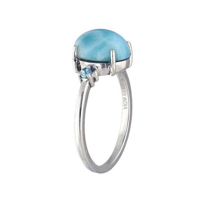 Tiramisu - Wholesale Single Stone/Solitaire Ring - Sterling Silver Larimar Gemstone Solitaire Rings2